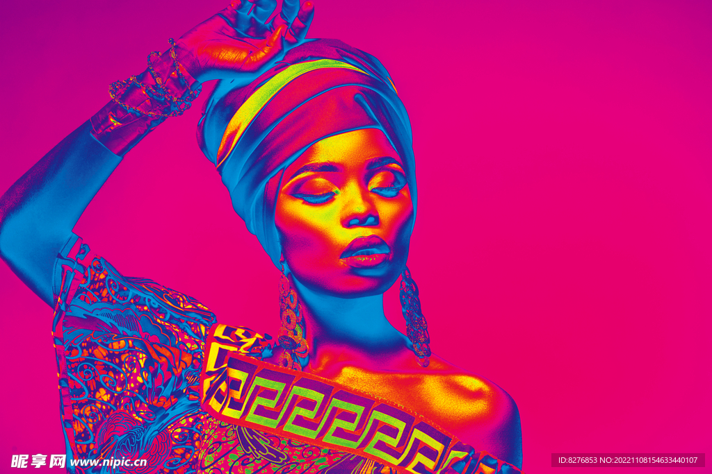 赛博朋克风服饰女人