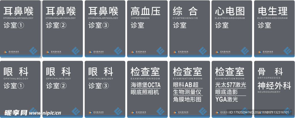 医院科室牌