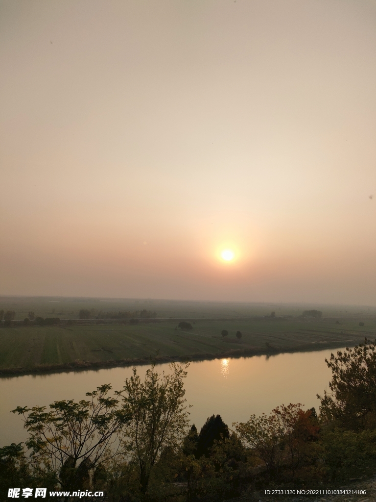 淮河落日余晖