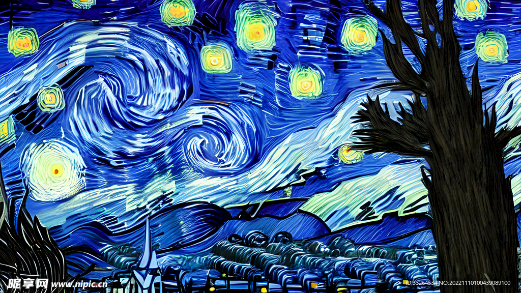 星空油画梵高风格