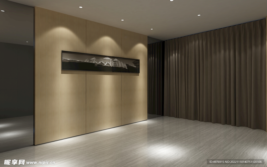 现代客厅 3D场景 空景