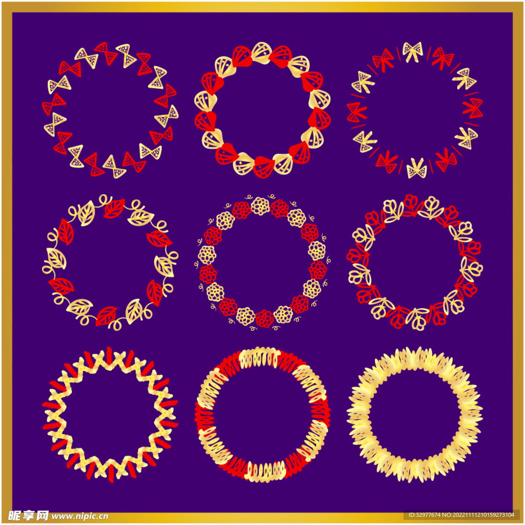 矢量圆形花边
