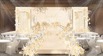 香槟色婚礼舞台区效果图