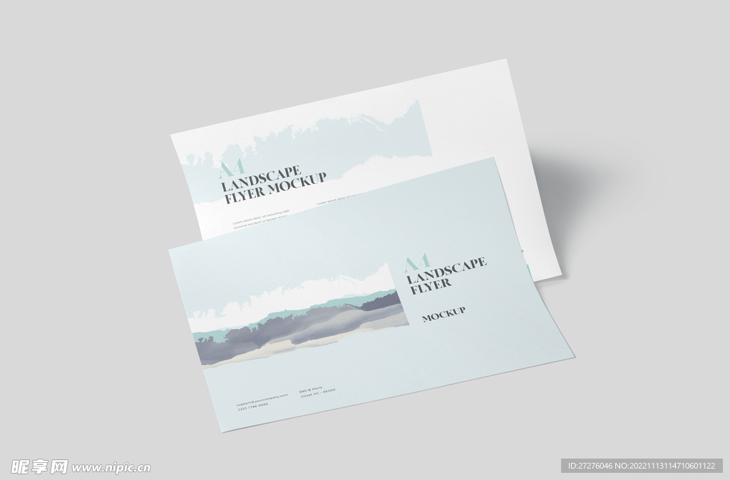 横版A4单页宣传单海报设计样机