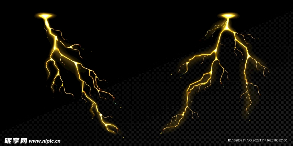 金黄色闪电图