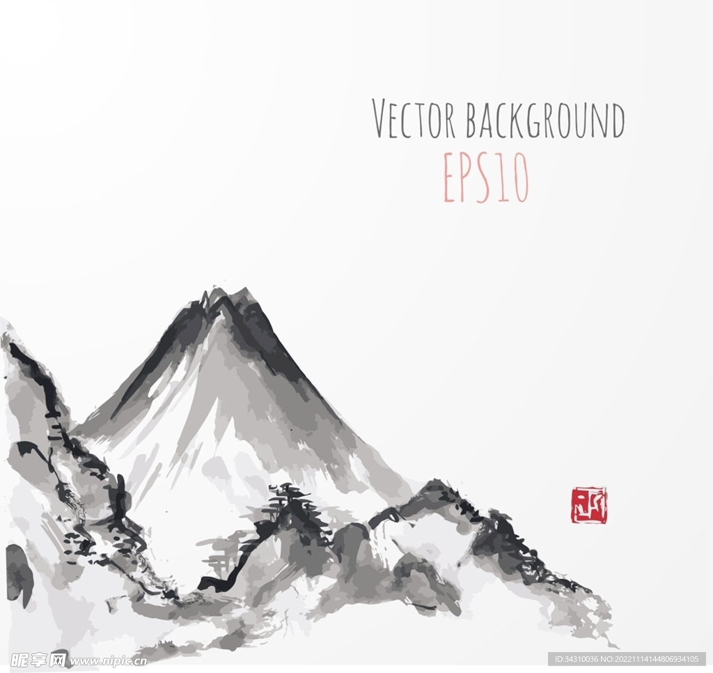 水墨山水风景画