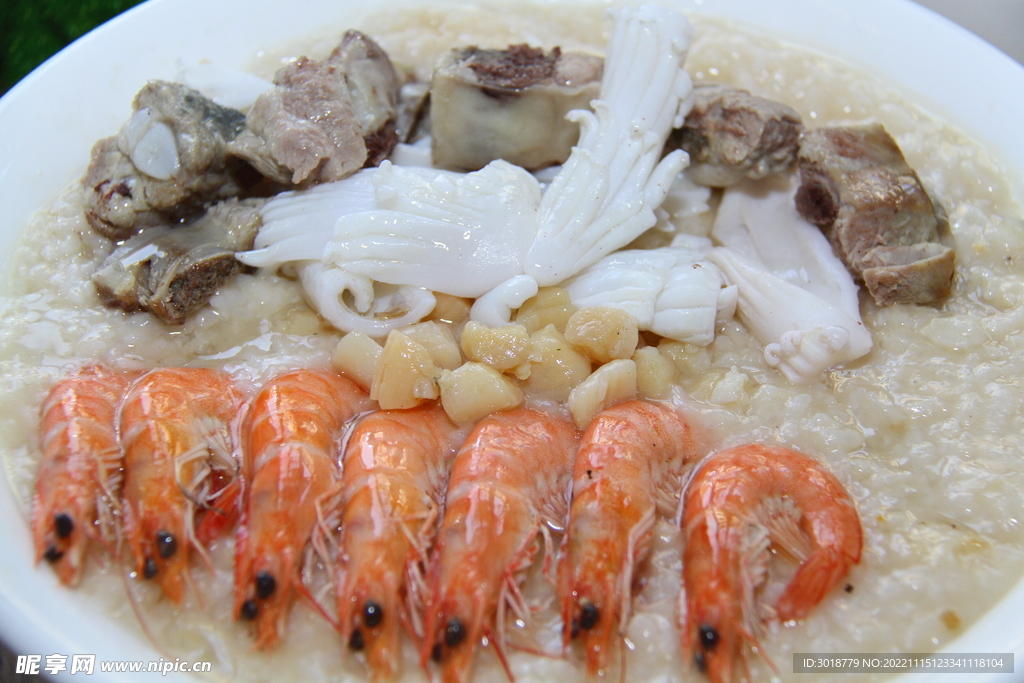鲜虾干贝粥