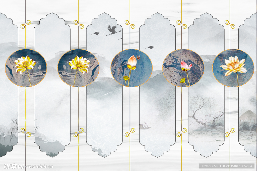 背景墙水墨装饰画