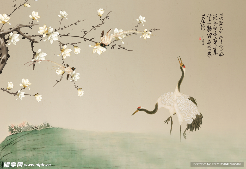 背景墙水墨装饰画