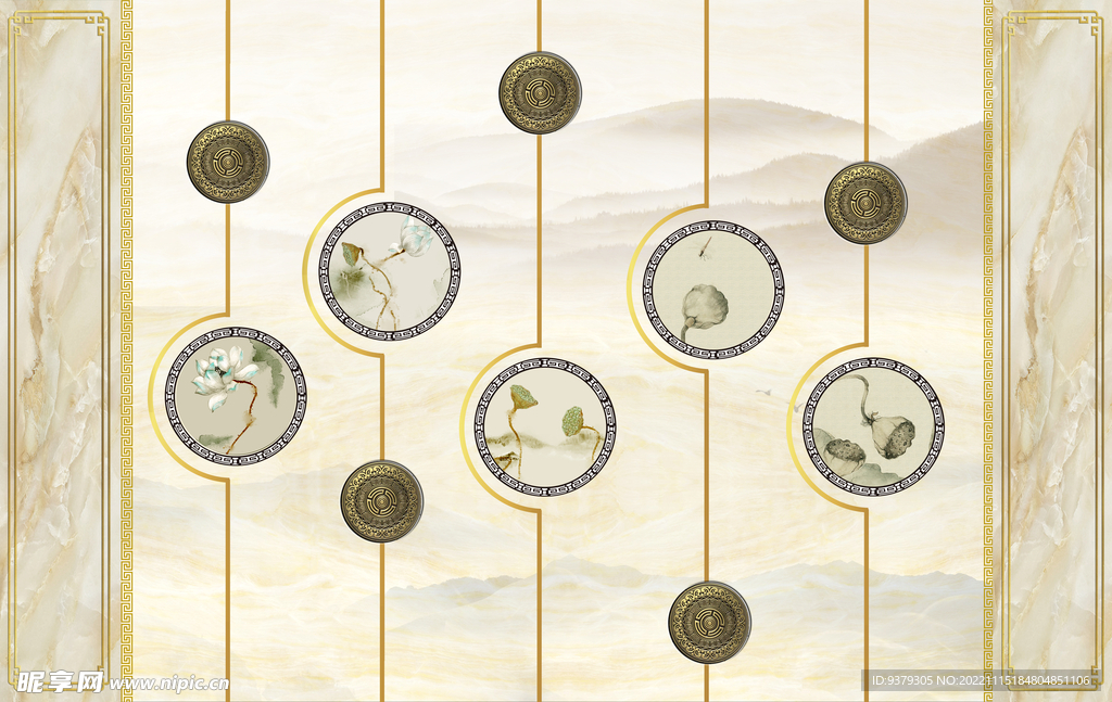 背景墙水墨装饰画