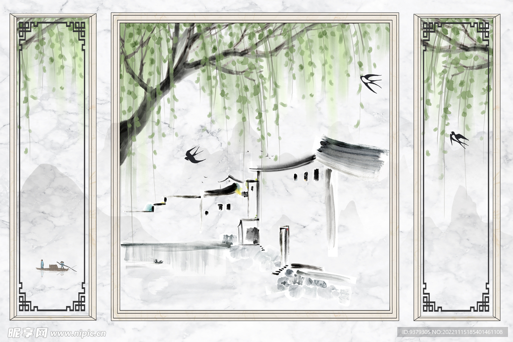 背景墙水墨装饰画