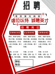 红色设计感招聘海报广告