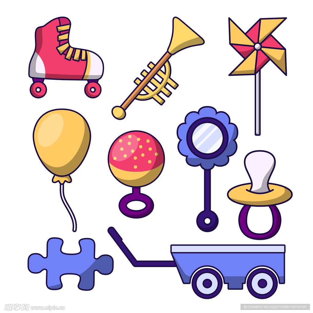 婴儿学前玩具卡片素材