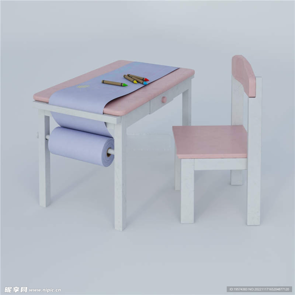 C4D模型儿童学桌