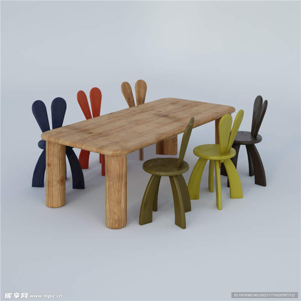 C4D模型儿童学桌