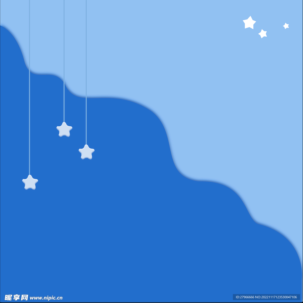 蓝色可爱清新背景