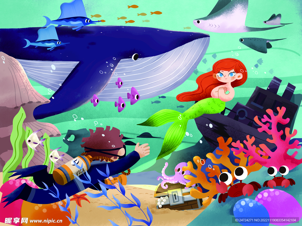 海底世界和人鱼