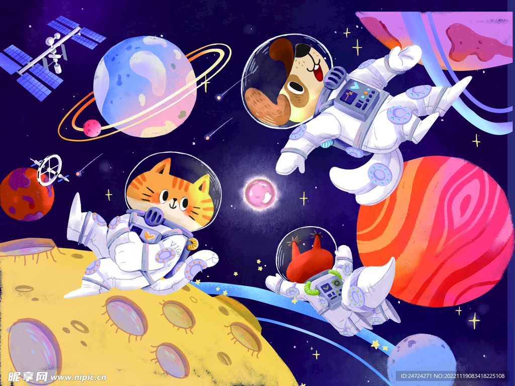 小动物在太空