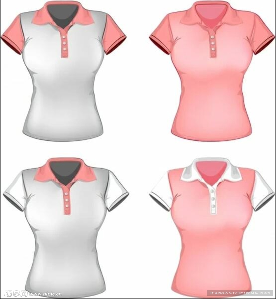 女士polo衫模板