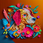 春节年画彩色狗