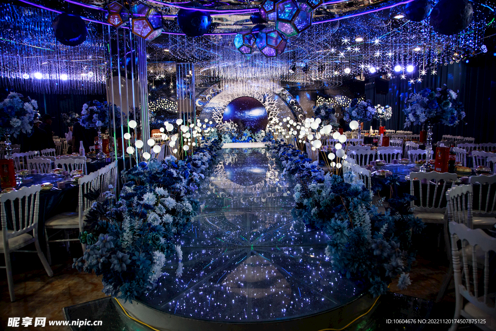 蓝色婚礼现场