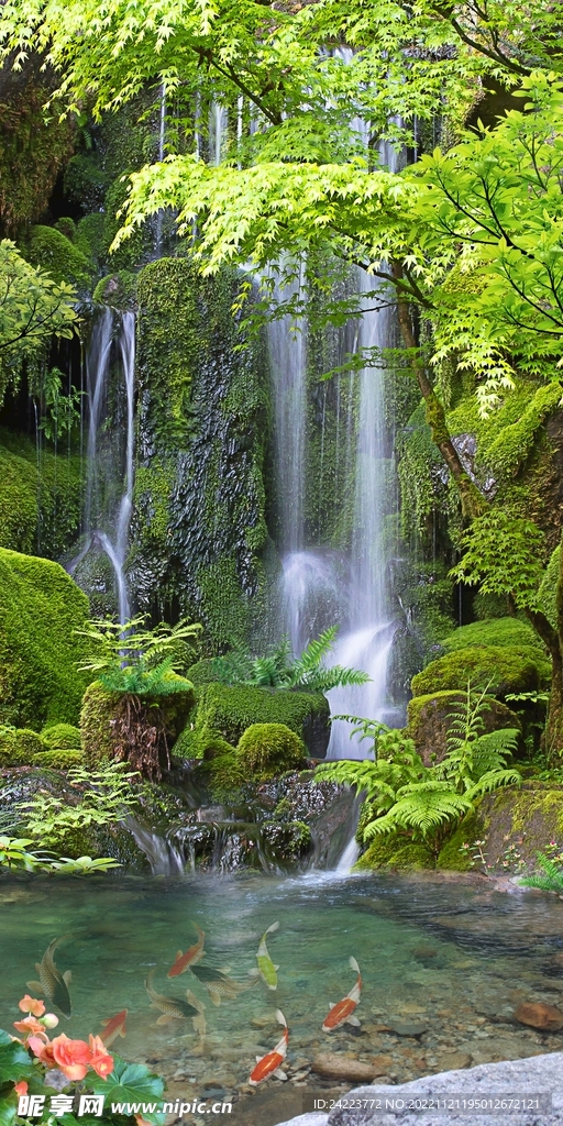 玄关风景挂画九鱼图装饰画