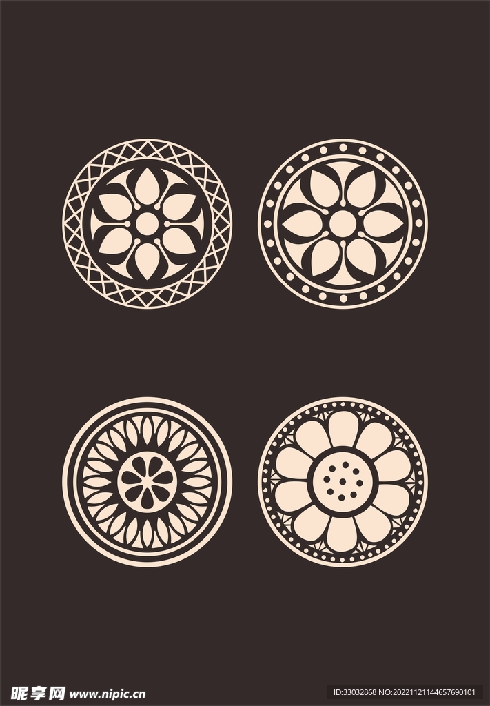 中国风古典国潮镂空花朵纹理