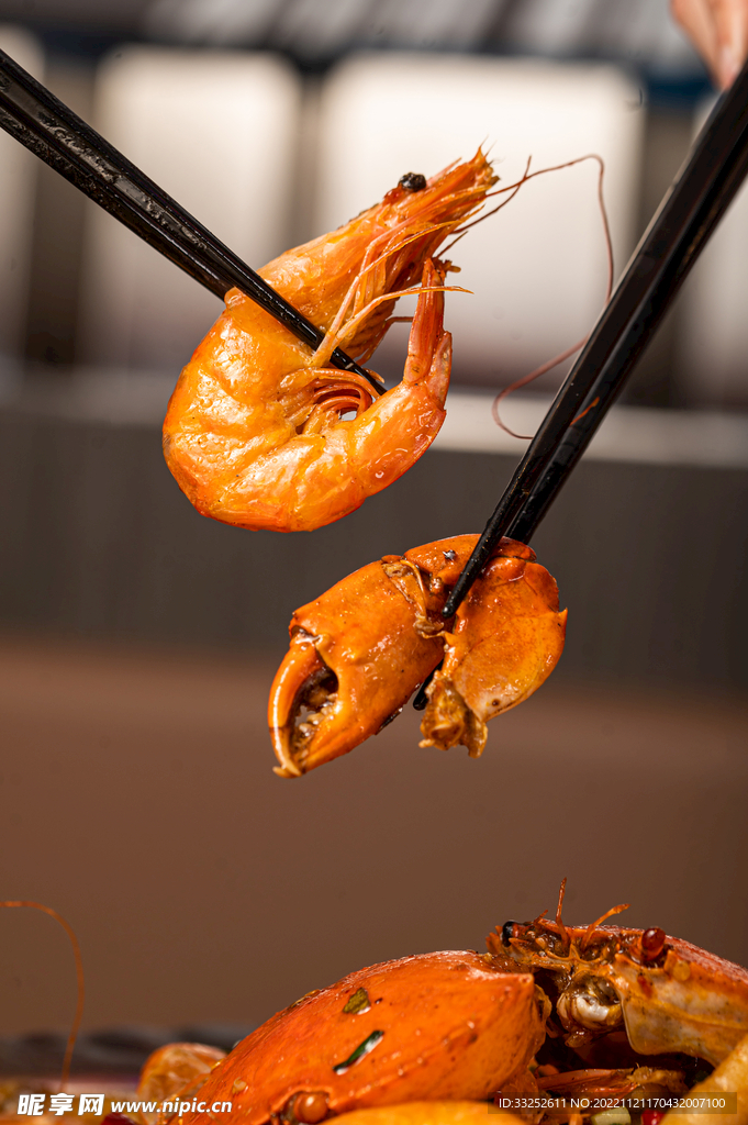 鲜虾 特写 蟹脚
