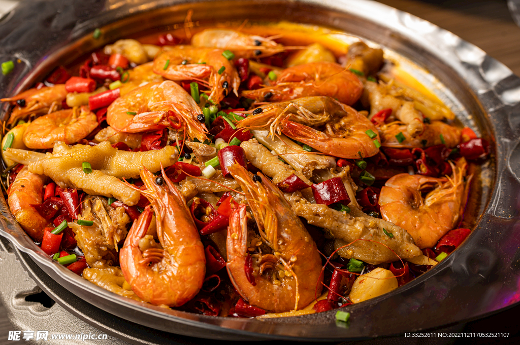 鲜虾 干锅 鸡爪
