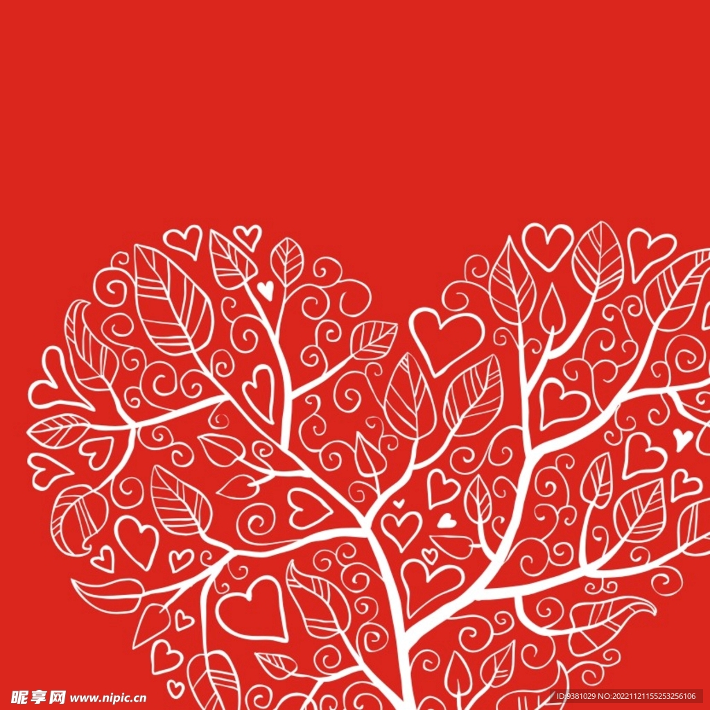 矢量心形树