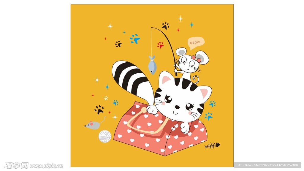 招财猫抱枕矢量