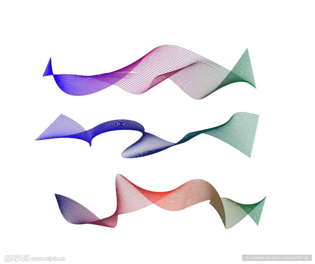 渐变线条波浪线