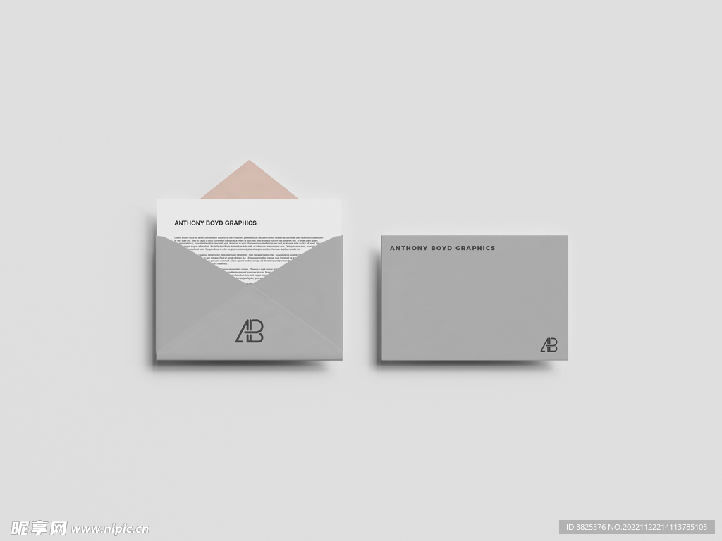 信封贺卡套装样机模板