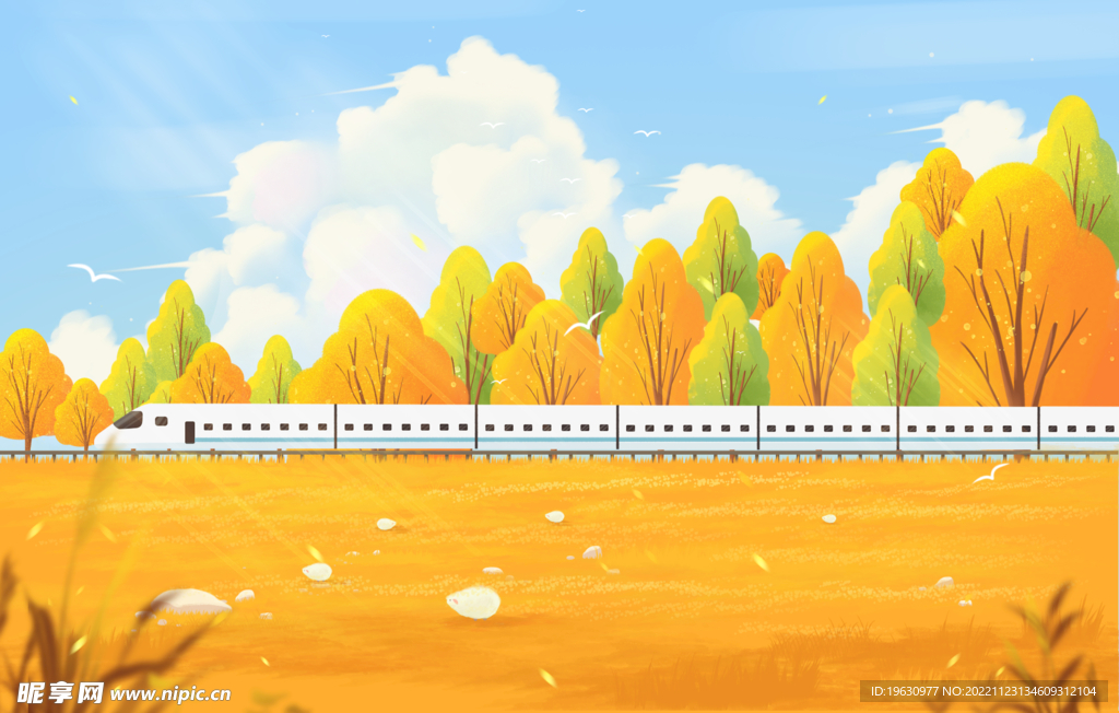 治愈霜降场景插画