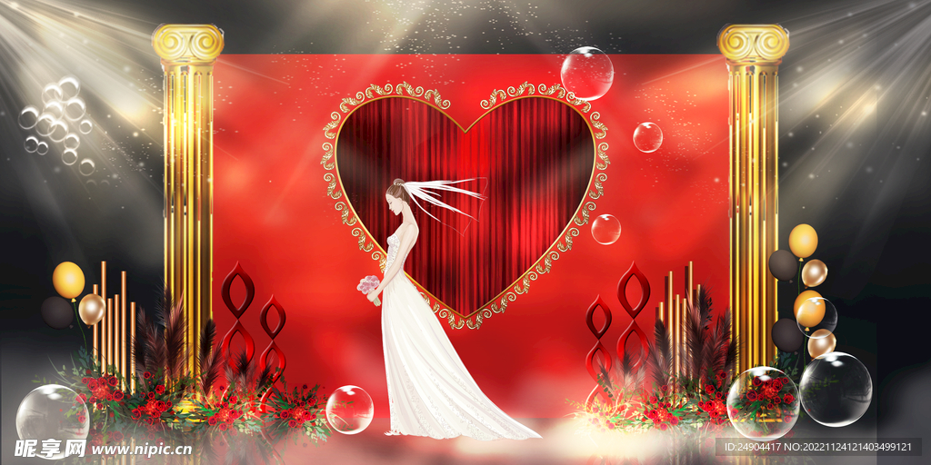 红色婚礼背景