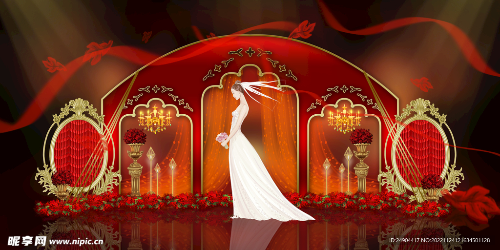 中式婚礼背景