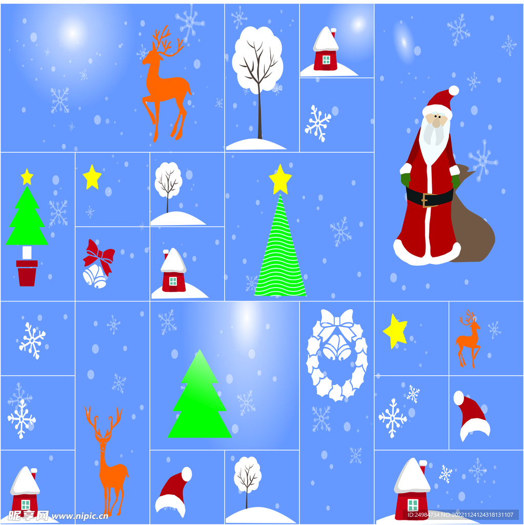 圣诞元素矢量插画