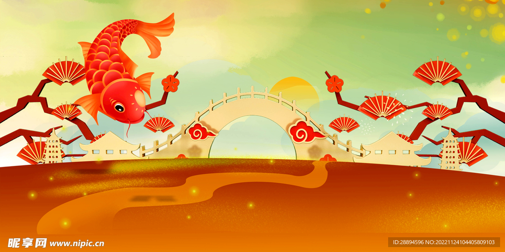 年年有余春节背景