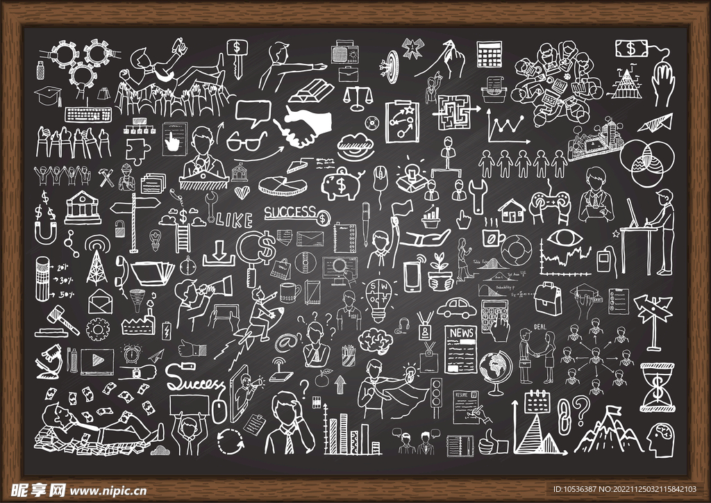 黑板上的商业涂鸦