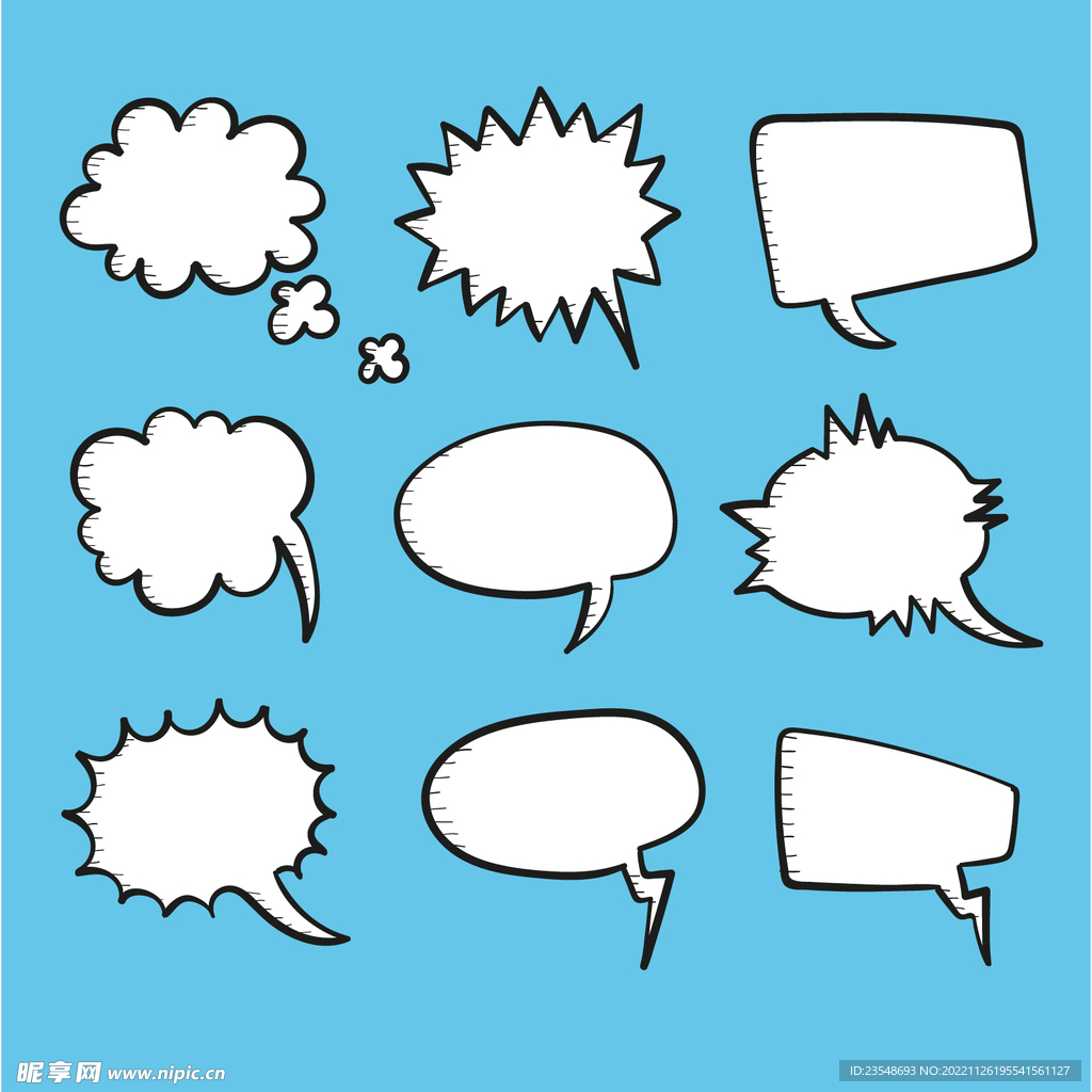 矢量漫画气泡对话框
