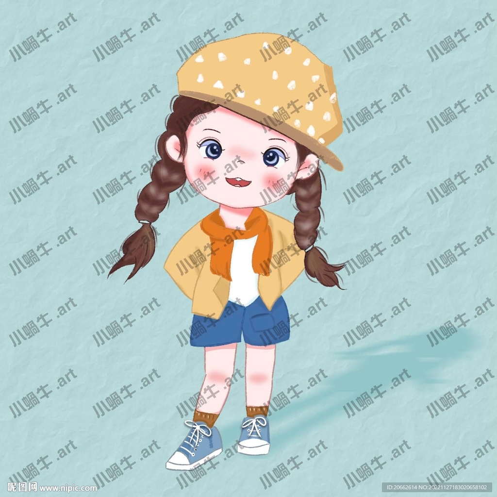 戴帽子的小女孩