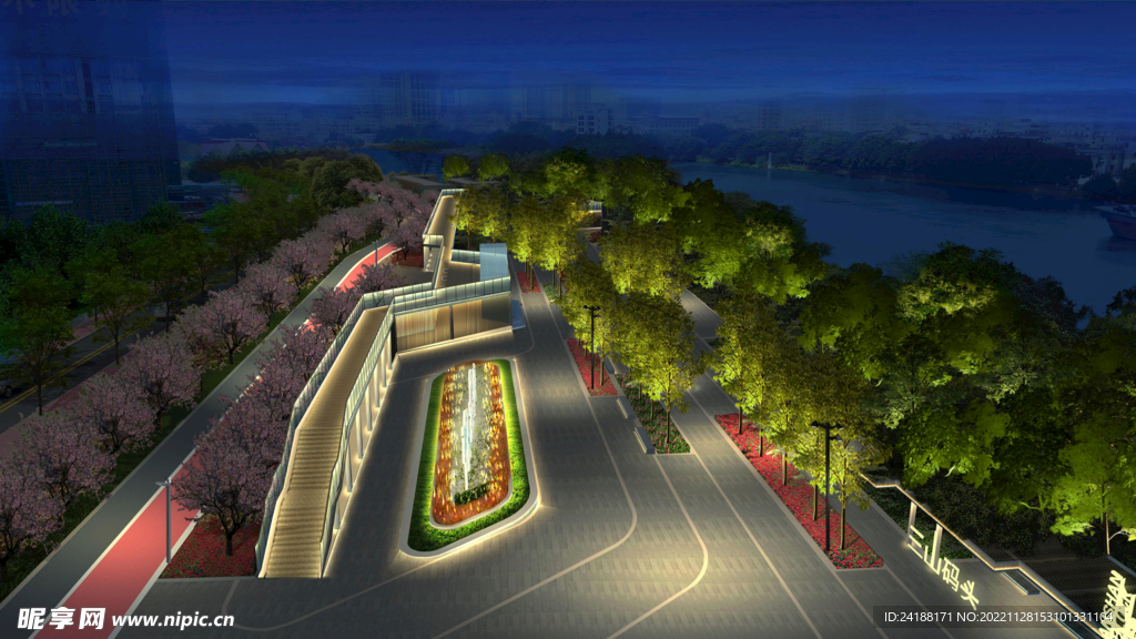 公园亮化效果图