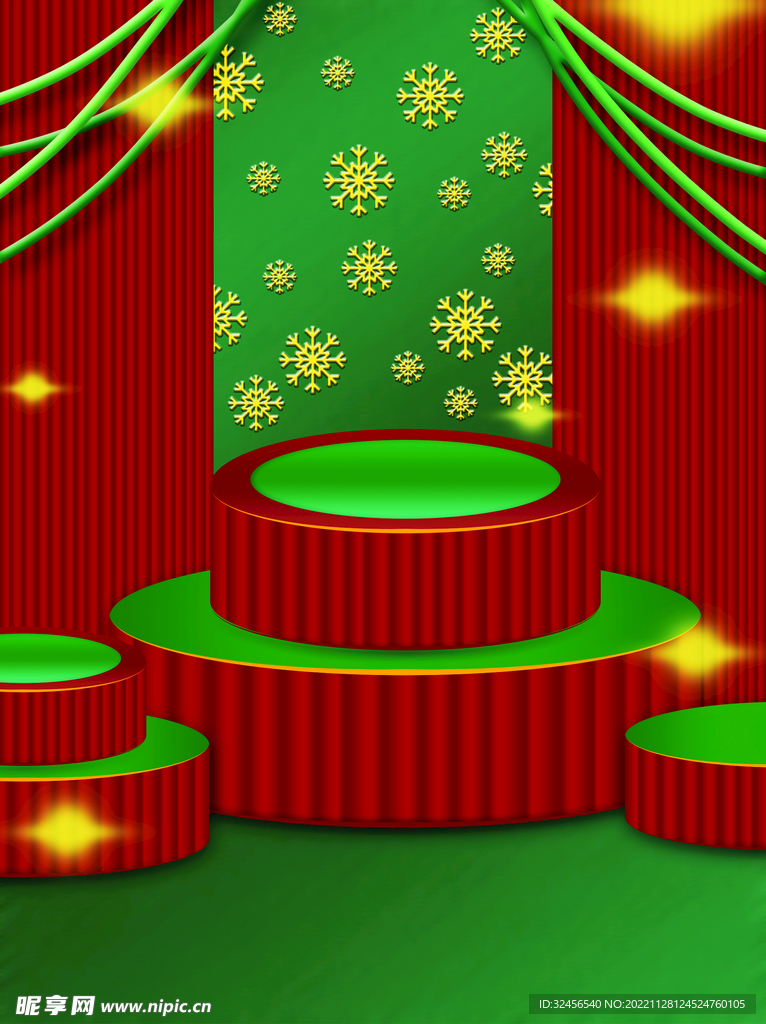 圣诞节3D舞台背景