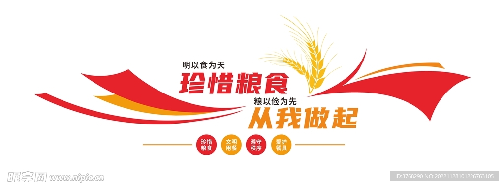 珍惜粮食文化墙