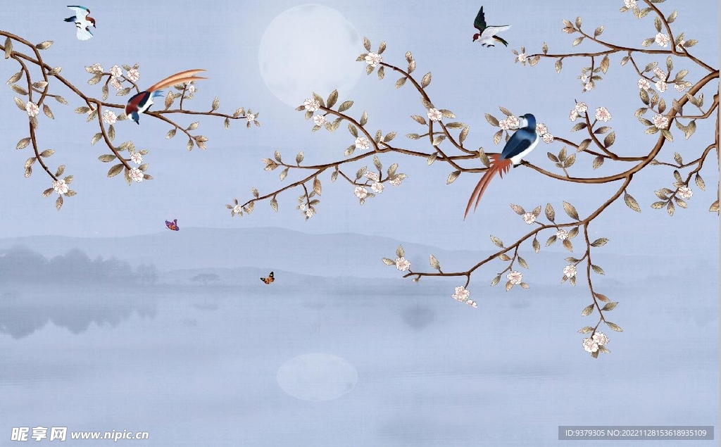 喜上眉梢背景墙