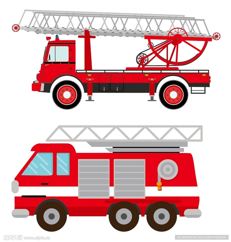 矢量消防车  贴纸