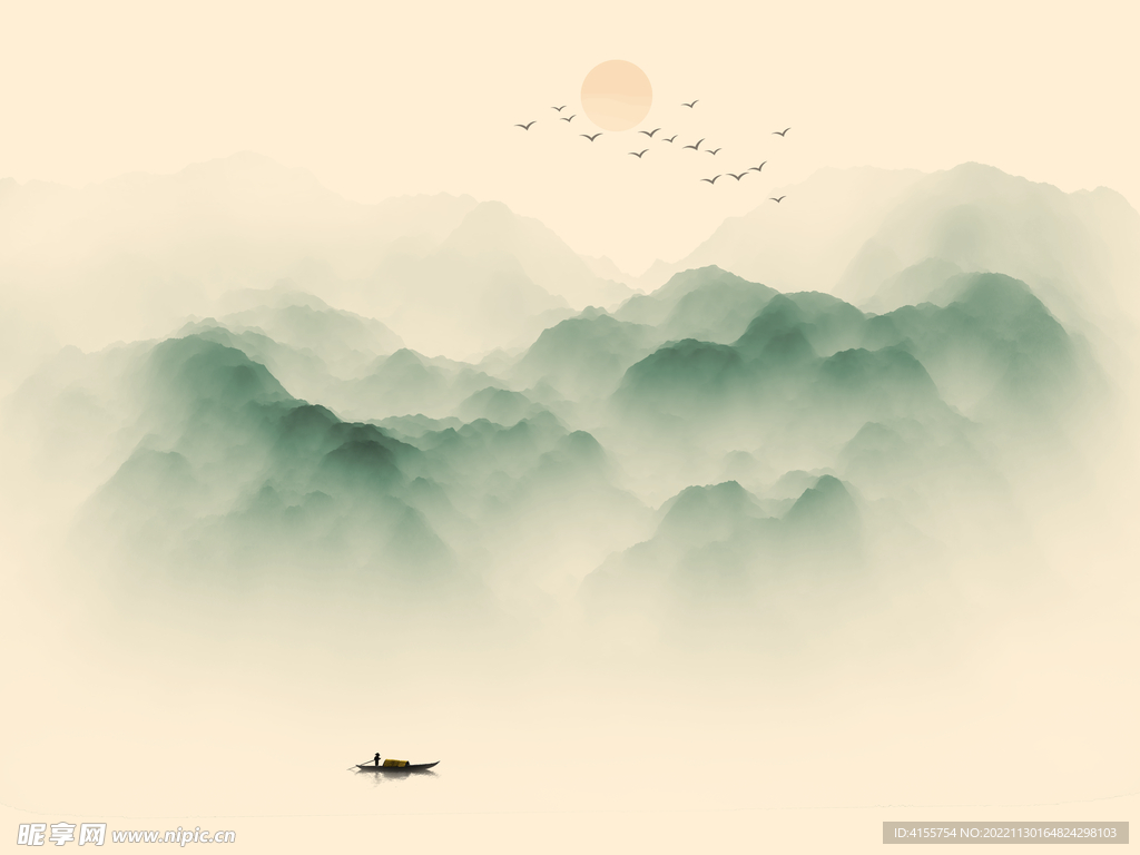 水墨意境山水画