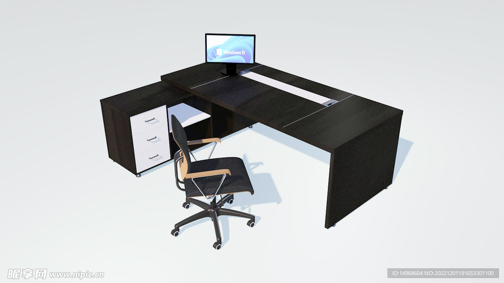 黑白简约电脑办公台