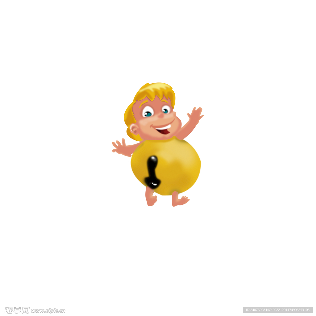 穿着黄色汤圆的人物