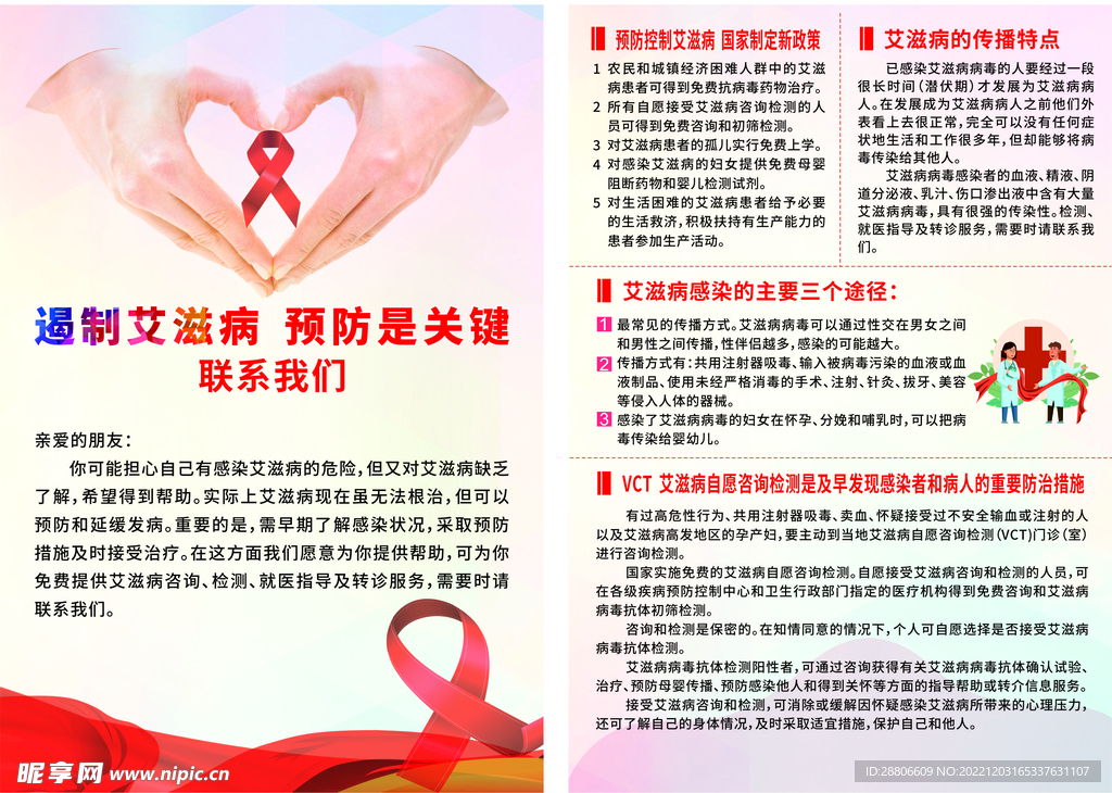 艾滋病预防宣传单